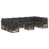 vidaXL Ensemble de canap&eacute; de jardin 11 pc Gris polyrotin
