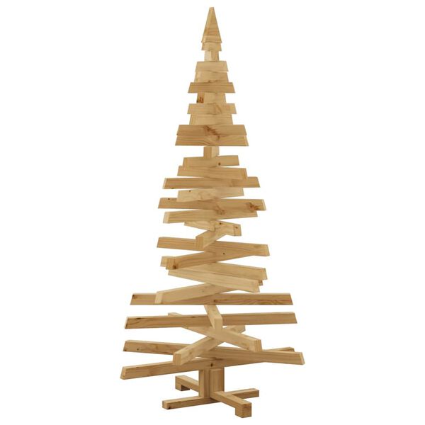 vidaXL Arbres de Noël avec support Marron 150 cm Bois massif en pin