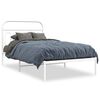 vidaXL Cadre de lit m&eacute;tal sans matelas et t&ecirc;te de lit blanc 100x200 cm