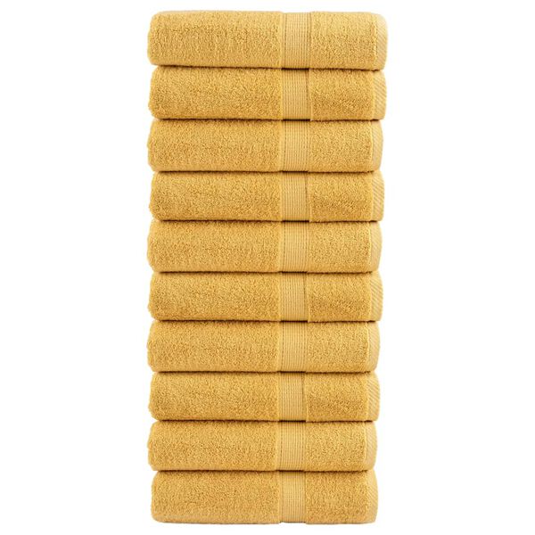 vidaXL Serviettes de douche de qualit&eacute; sup&eacute;rieure SOLUND 10 pcs dor&eacute;