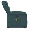 vidaXL Fauteuil inclinable de massage électrique Vert foncé Tissu