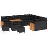 vidaXL Ensemble de canap&eacute; de jardin 12 pc 12-Nombre de places Noir