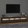 vidaXL Meuble TV avec lumi&egrave;res LED Ch&ecirc;ne marron 210x35x40 cm