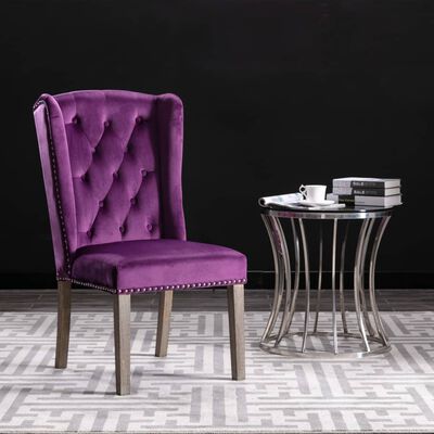3055866 vidaXL Dining Chairs 4 pcs Purple Velvet (4x287956)