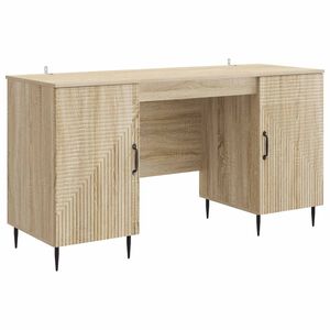 vidaXL Bureau Ch&ecirc;ne Sonoma 142,5 x 50 x 75 cm Bois d'ing&eacute;nierie