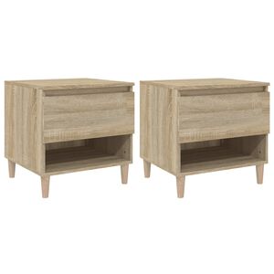 vidaXL Tables de chevet 2pcs Ch&ecirc;ne sonoma 50x46x50cm Bois d&rsquo;ing&eacute;nierie