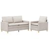 vidaXL Ensemble de Canap&eacute;s 2 pc Cr&egrave;me Polyester