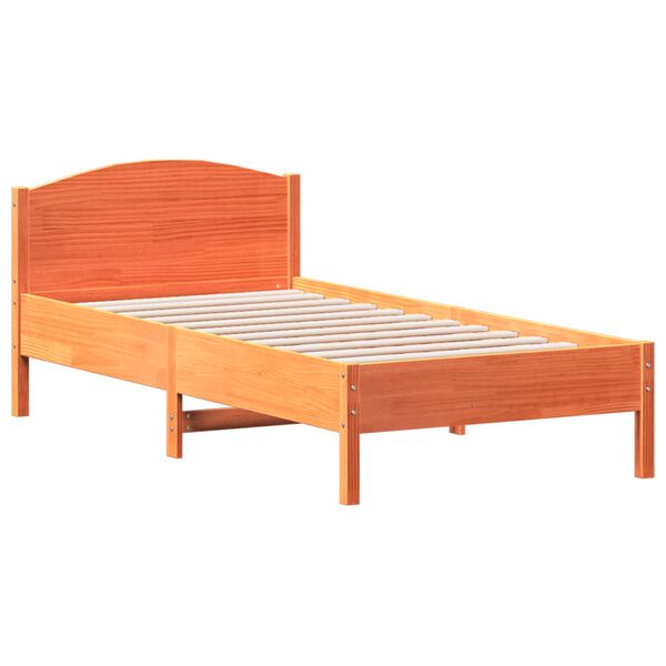 vidaXL Cadre de lit sans matelas cire marron 90x190 cm bois pin massif