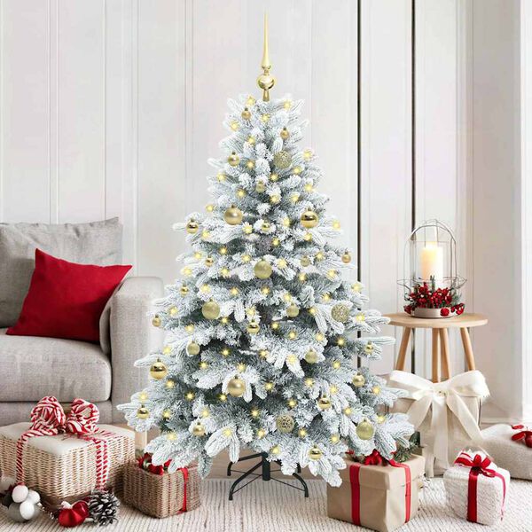 vidaXL Sapin de No&euml;l artificiel avec 150 LED Blanc 150 cm PE et PVC