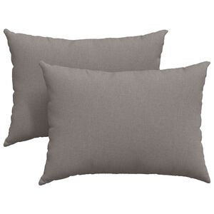 vidaXL Coussins de canap&eacute; 2 pcs Taupe 70 x 50 cm tissu