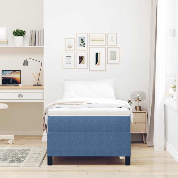 vidaXL Cadre de lit plateforme Bleu 90 x 190 cm