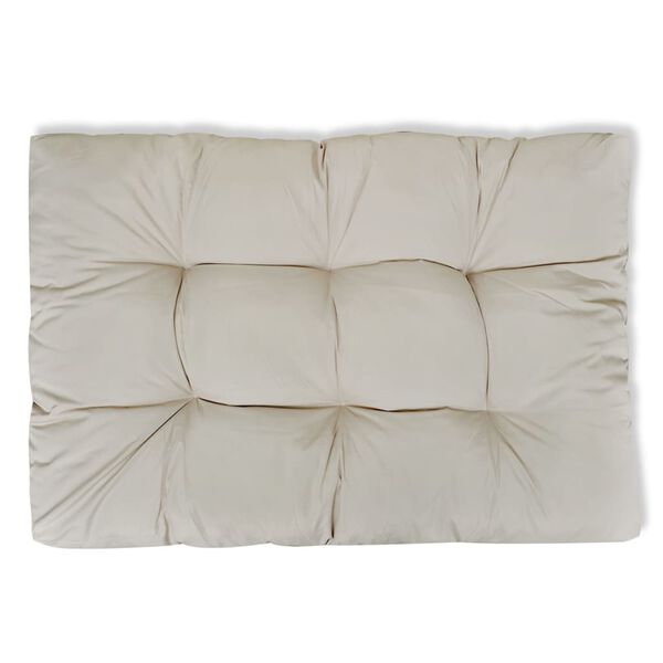 vidaXL Coussin de siège rembourré Blanc sable 120x80x10 cm