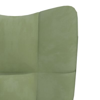 vidaXL Chaise de relaxation avec repose-pied Vert clair Velours