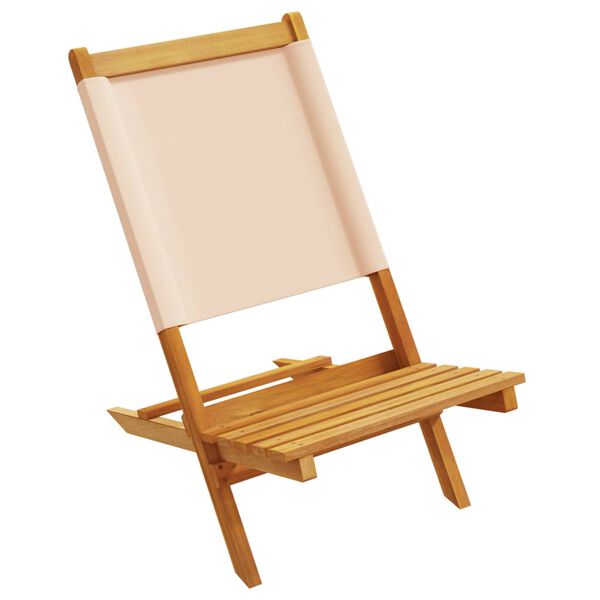 vidaXL Chaises de jardin pliantes lot de 8 beige tissu et bois massif
