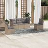 vidaXL Salon de jardin avec coussins 5 pcs beige r&eacute;sine tress&eacute;e