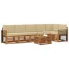 vidaXL Ensemble de canap&eacute; d'angle avec coussin 7 pcs Naturel et Beige