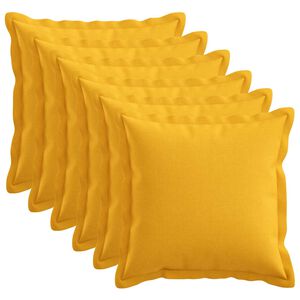 vidaXL Housse de coussin 6 pc HOUTEN Jaune clair 30 x 30 cm