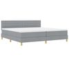 vidaXL Lit &agrave; ressorts avec matelas Gris clair 200 x 200 cm tissu