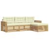 vidaXL Ensemble de canap&eacute;s d'ext&eacute;rieur 4 pc Blanc et cr&egrave;me