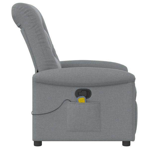 vidaXL Fauteuil de massage inclinable Gris clair Tissu