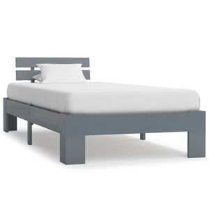 vidaXL Cadre de lit sans matelas gris bois massif de pin 100x200 cm
