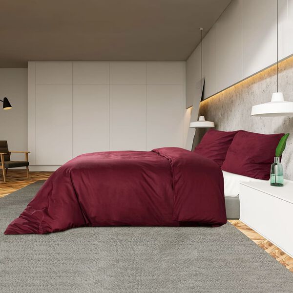 vidaXL Ensemble de housse de couette Bordeaux 220x240 cm Microfibre