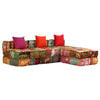 vidaXL Pouf modulaire &agrave; 3 places Patchwork Tissu