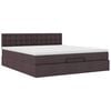 vidaXL Lit ottoman avec matelas et LED Marron fonc&eacute; 180x200 cm tissu