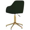 vidaXL Chaise pivotante de salle &agrave; manger Vert fonc&eacute; Velours