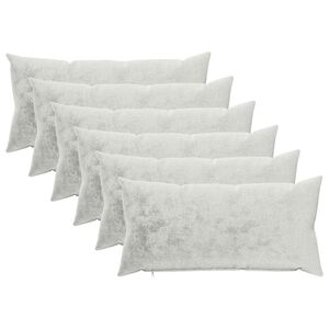 vidaXL Coussin de jet&eacute; 6 pc HEERLEN Gris clair 40 x 70 cm Flanelle