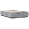 vidaXL Cadre de lit sans matelas gris b&eacute;ton 135x190 cm