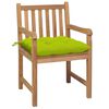 vidaXL Chaises de jardin lot de 2 avec coussins vert vif Teck massif