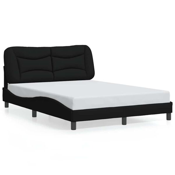 vidaXL Cadre de lit sans matelas Hvar noir 140x200 cm tissu