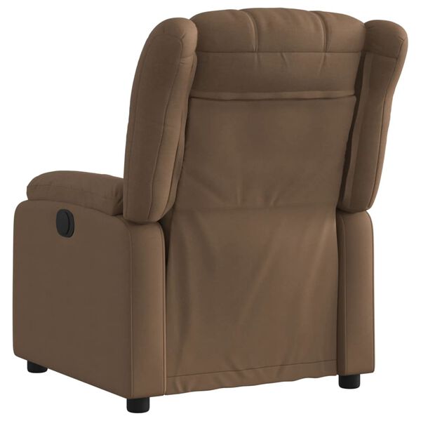 vidaXL Fauteuil inclinable &eacute;lectrique Marron Tissu