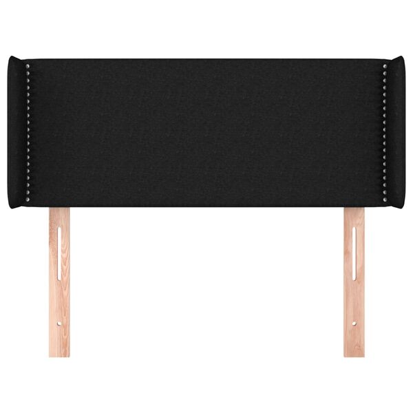 vidaXL T&ecirc;te de lit avec oreilles Noir 83x16x78/88 cm Tissu