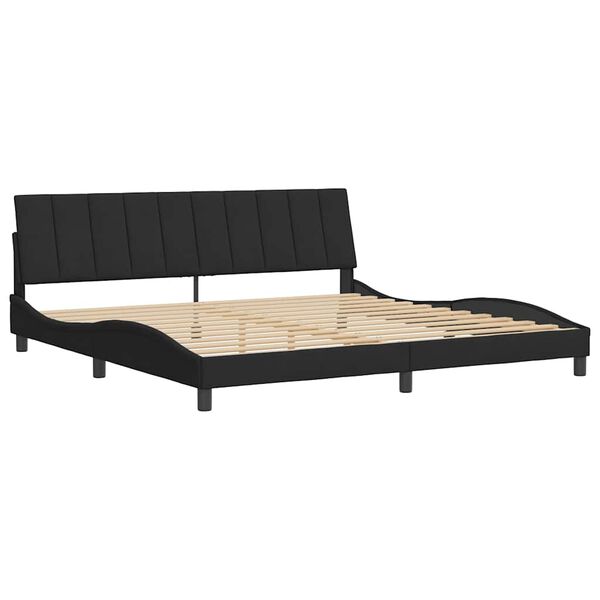vidaXL Cadre de lit sans matelas Hanko noir 200x200 cm velours