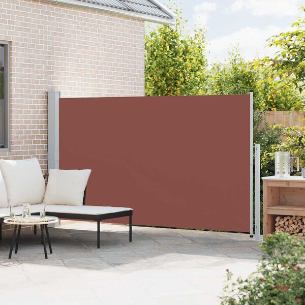 vidaXL Auvent lat&eacute;ral r&eacute;tractable de patio 180x300 cm Marron