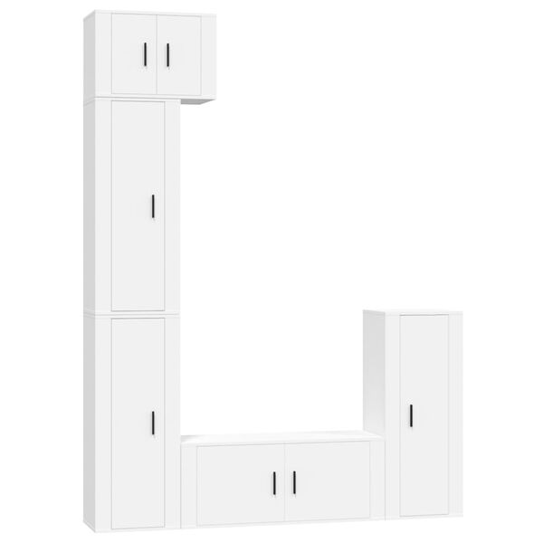 vidaXL Ensemble de meubles TV 5 pcs Blanc Bois d'ing&eacute;nierie