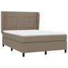 vidaXL Sommier &agrave; lattes de lit avec matelas Taupe 140x190 cm Tissu
