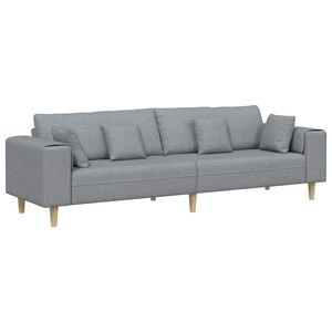 vidaXL Canap&eacute; avec coussin Gris clair 250 x 77 x 76 cm tissu