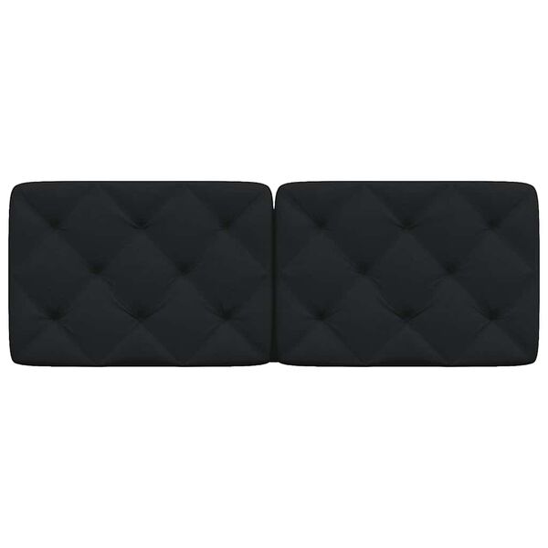 vidaXL Coussin de t&ecirc;te de lit noir 120 cm tissu