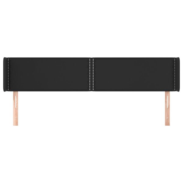 vidaXL Tête de lit avec oreilles Noir 203x16x78/88 cm Similicuir