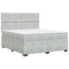 vidaXL Lit boxspring avec matelas Gris clair 180 x 200 cm Velours