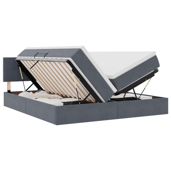 vidaXL Lit de Rangement avec matelas Gris fonc&eacute; 100 x 200 cm