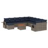 vidaXL Ensemble de canap&eacute; de jardin 12 pcs avec coussins gris r&eacute;sine tress&eacute;e