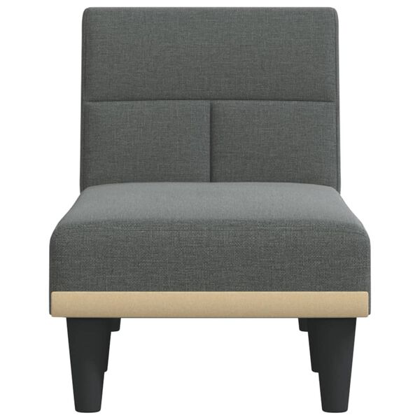 vidaXL Chaise longue gris foncé tissu