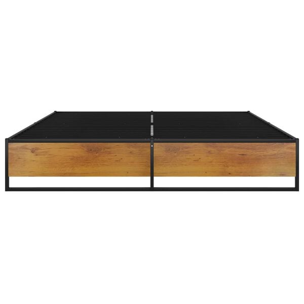 vidaXL Cadre de lit sans matelas noir m&eacute;tal 200x200 cm