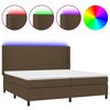 vidaXL Sommier &agrave; lattes de lit matelas LED Marron fonc&eacute; 200x200 cm