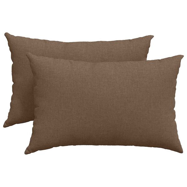 vidaXL Coussins de canapé 2 pcs Marron 60 x 40 cm tissu