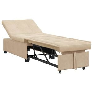 vidaXL Canap&eacute;-lit escamotable Cr&egrave;me 194 x 67 x 82 cm Microfibre